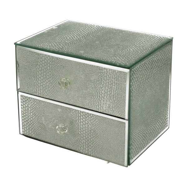 Casetă de bijuterii cu 2 sertare Duo Gift Silver Glitter, 16 x 13,2 cm