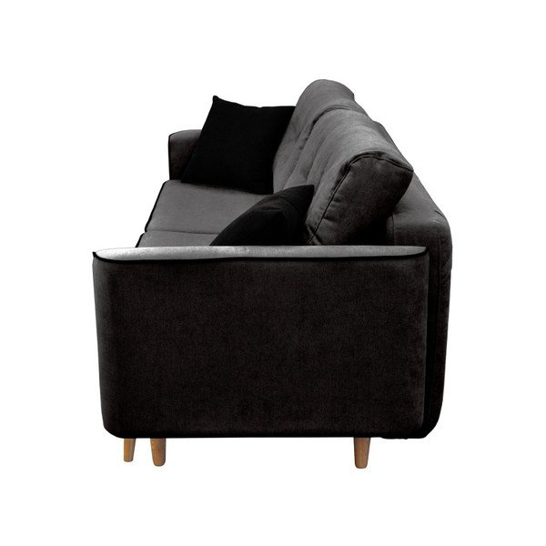 Canapea extensibilă cu 3 locuri Mazzini Sofas Ivy, negru-image-2