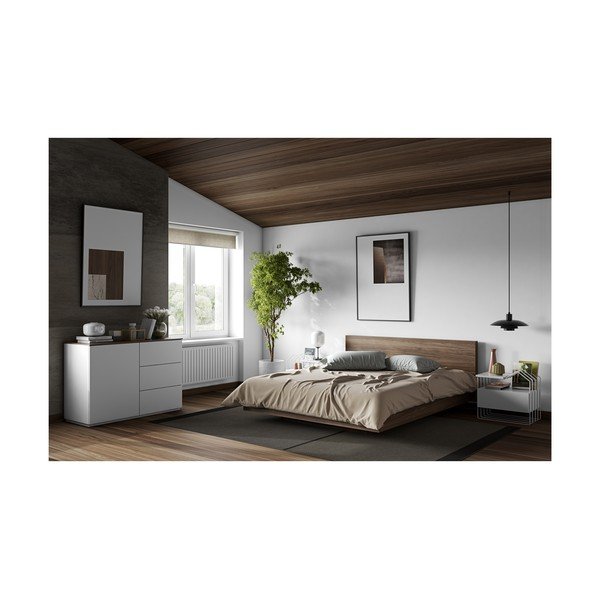Pat matrimonial TemaHome Float, 180 x 200 cm, maro-image-4