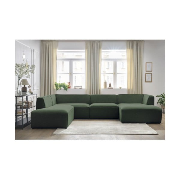 Colțar modular verde (cu colț pe partea stângă/în formă de "U") Megeve – Bobochic Paris-image-3