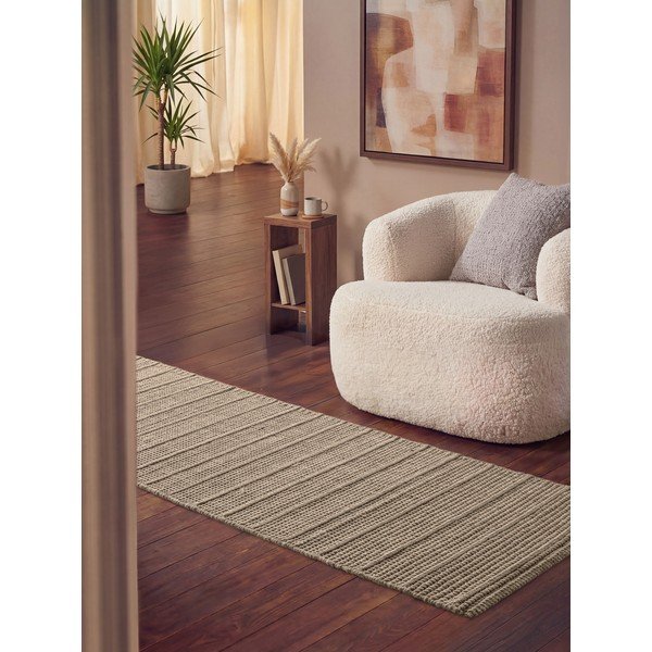 Covor tip traversă bej țesut manual din lână 80x250 cm Camden Parker – Ted Baker-image-1