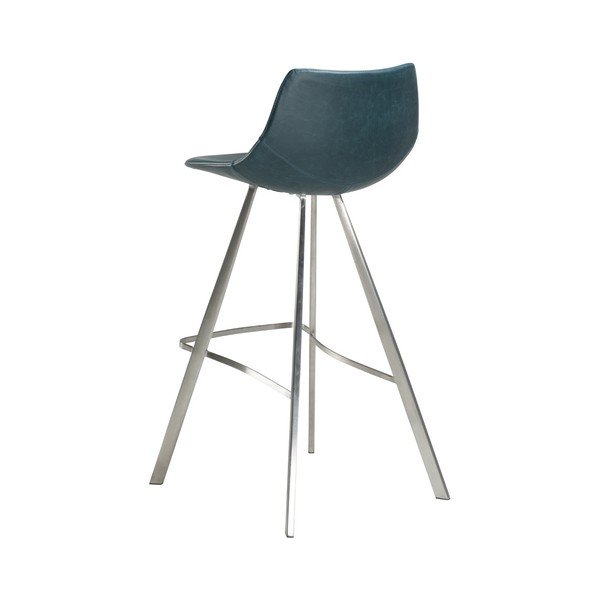 Scaun de bar cu picioare metalice DAN–FORM Pitch, albastru-image-1