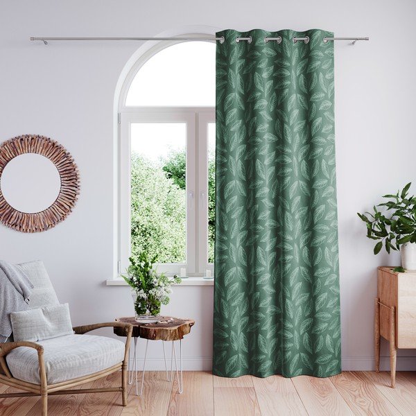 Draperie verde din catifea 140x250 cm Calm – Restilo-image-2