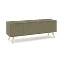 Comodă TV verde cu aspect mat 140x53x40 cm Campus – Marckeric