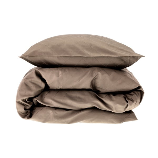 Lenjerie de pat taupe din damasc pentru pat de o persoană, extinsă 140x220 cm Tiles – Södahl-image-4