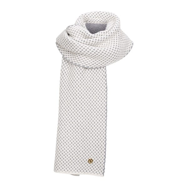 Eșarfă din cașmir Bel cashmere Knit, 200 x 30 cm, gri - alb