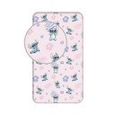 Cearceaf pentru copii din bumbac pentru pat de o persoană cu elastic 90x200 cm Lilo and Stitch – Jerry Fabrics