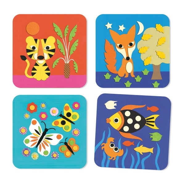 Set DIY 4 colaje cu pâslă Djeco Natural