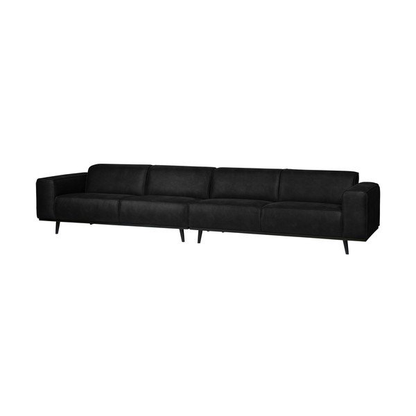 Canapea din piele artificială BePureHome Statement, 372 cm, negru-image-1
