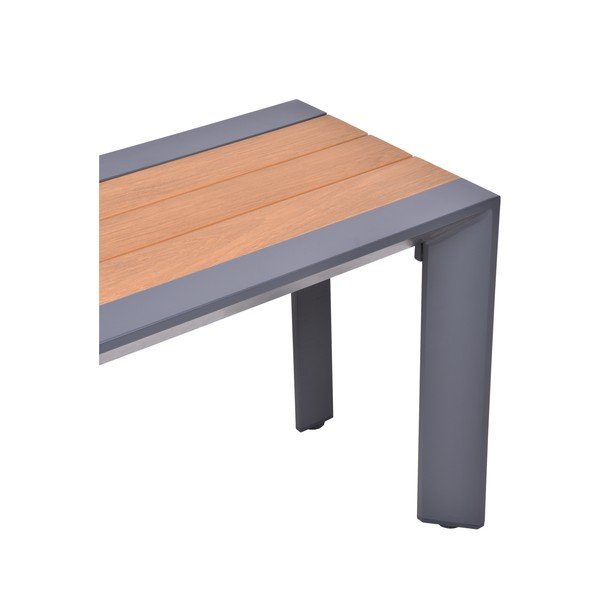 Bancă de grădină gri închis/maro din metal Silea – Garden Pleasure-image-1