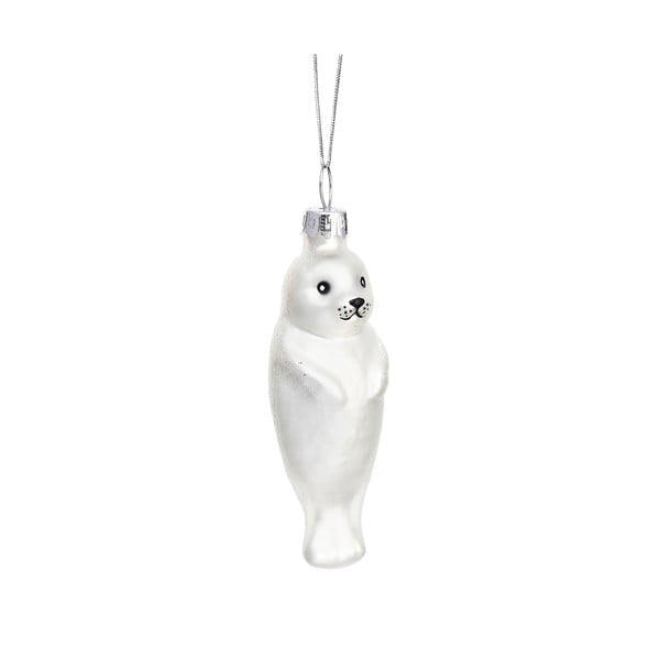 Ornament de Crăciun lucrat manual din sticlă 9 cm Baby Seal – Sass & Belle