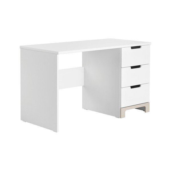 Birou Pinio Mini, lungime 120 cm, alb-gri