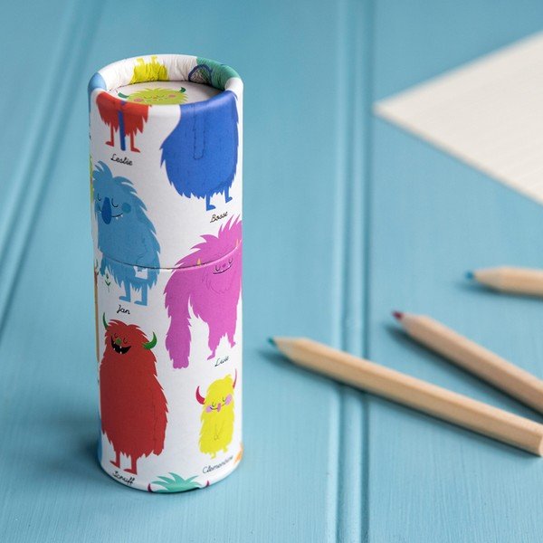 Set 12 mini creioane colorate Rex London Monsters Of The World-image-1