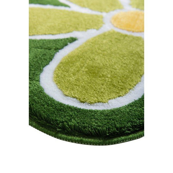 Covoraș de baie verde ø 90 cm Flower – Foutastic-image-2
