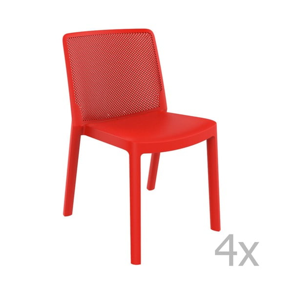Set 4 scaune de grădină Resol Fresh Garden, roșu