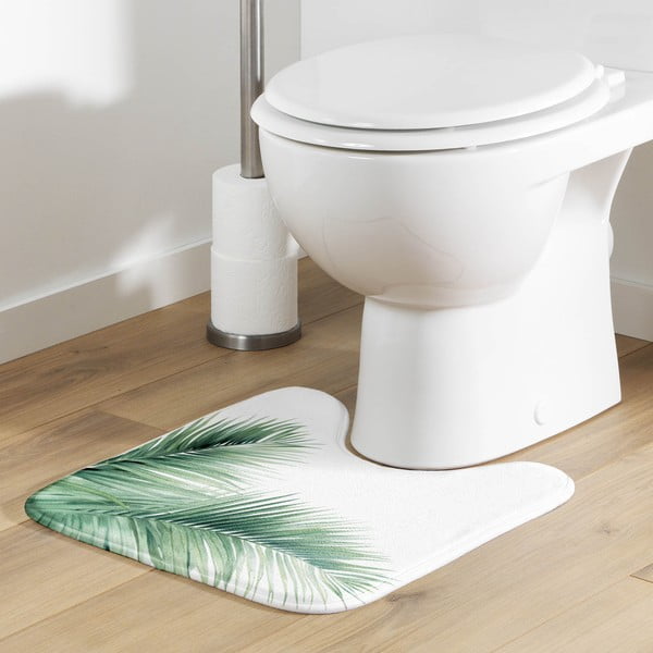 Covoraș de baie alb-verde pentru WC 45x45 cm Havane – douceur d'intérieur-image-1