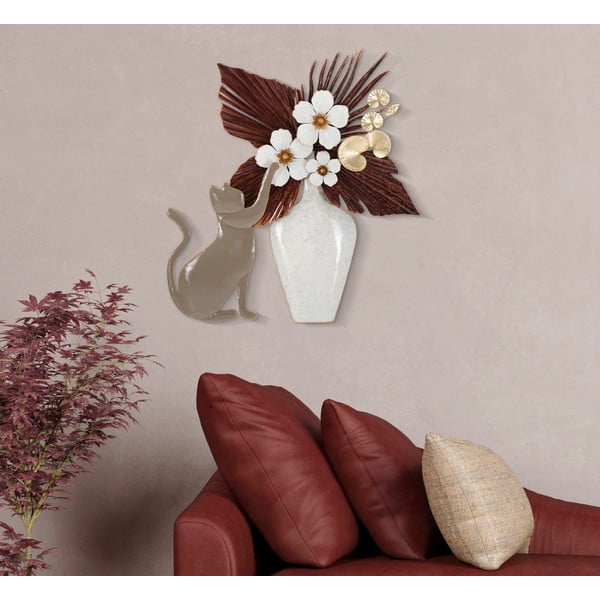 Decorațiune de perete din metal 55x60 cm Cat – Mauro Ferretti-image-1