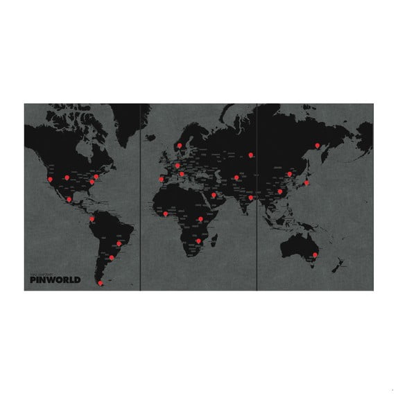 Hartă a lumii de perete Palomar Pin World XL, 198 x 124 cm, negru-image-1