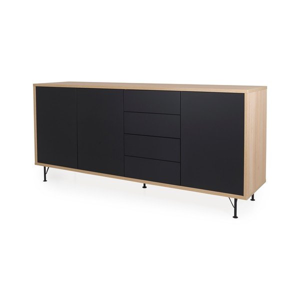 Comodă Tenzo Flow, lungime 217 cm, negru-image-1