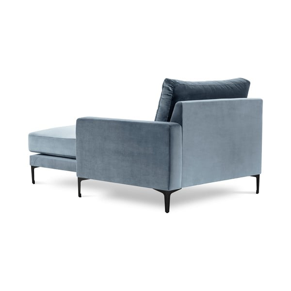 Șezlong cu tapițerie din catifea Kooko Home Harmony, colț pe dreapta, albastru deschis-image-3