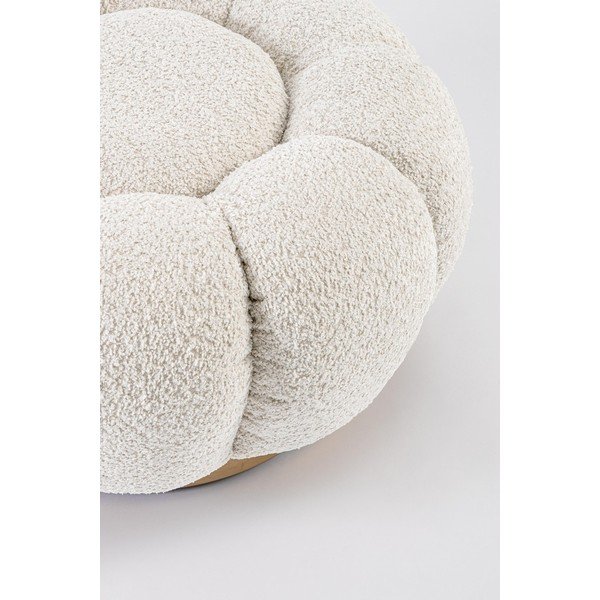 Taburet crem cu tapițerie din țesătură bouclé Florel – Bizzotto-image-3