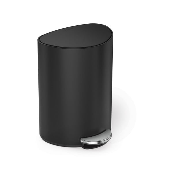 Coș de gunoi negru mat cu pedală din metal 6 l – simplehuman
