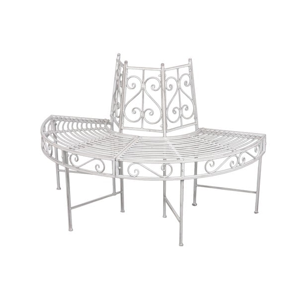 Bancă de grădină albă din metal Varda – Garden Pleasure