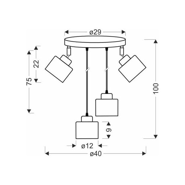 Lustră neagră din metal Wama – Candellux Lighting-image-1
