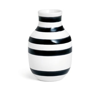 Vază din gresie Kähler Design Omaggio, înălțime 12,5 cm, negru - alb