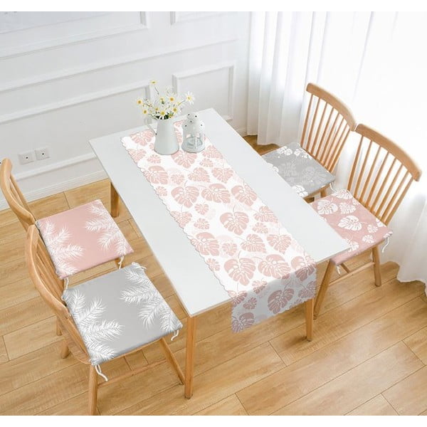 Set napron de masă și perne de scaun 5 buc. Tropical Leaves – Mila Home-image-1