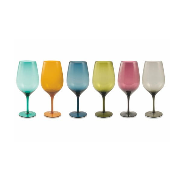 Set 6 pahare colorate pentru vin Villa d´Este Happy Goblets