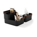 Organizator de baie negru din plastic reciclat Bellwood – Umbra