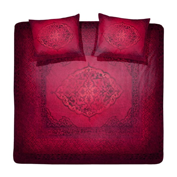 Lenjerie de pat din bumbac Damai Salome Carmine, 200 x 200 cm, roșu