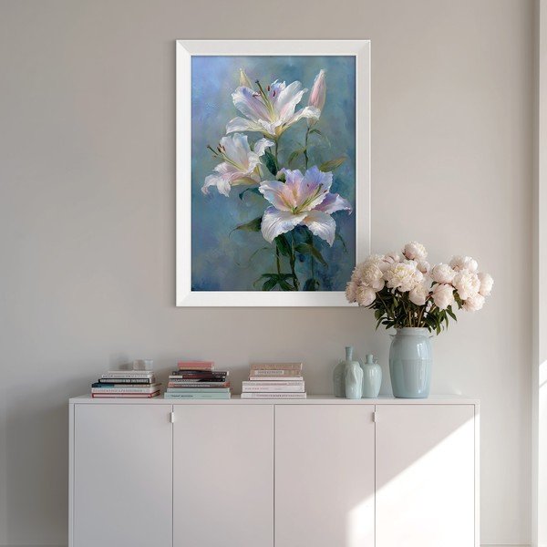 Tablou cu ramă imprimat 56x75 cm Lilies – Styler-image-2