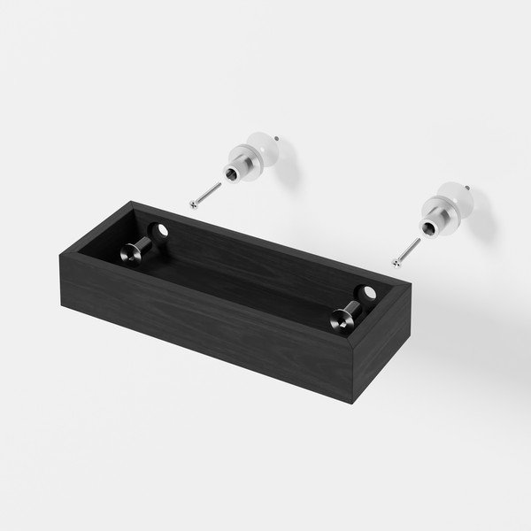 Raft de perete pentru baie din stejar Wireworks Yoku, negru-image-2