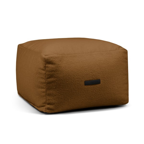 Fotoliu bean bag maro cu tapițerie din țesătură bouclé Softbox MooG – SLOWDOWN
