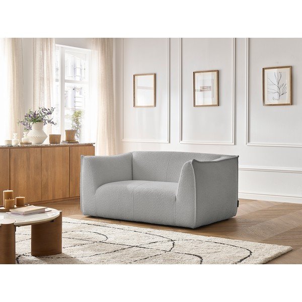Canapea gri deschis cu tapițerie din țesătură bouclé 170 cm Giorgia – Bobochic Paris-image-1