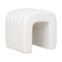 Taburet alb cu tapițerie din țesătură bouclé Colma – House Nordic