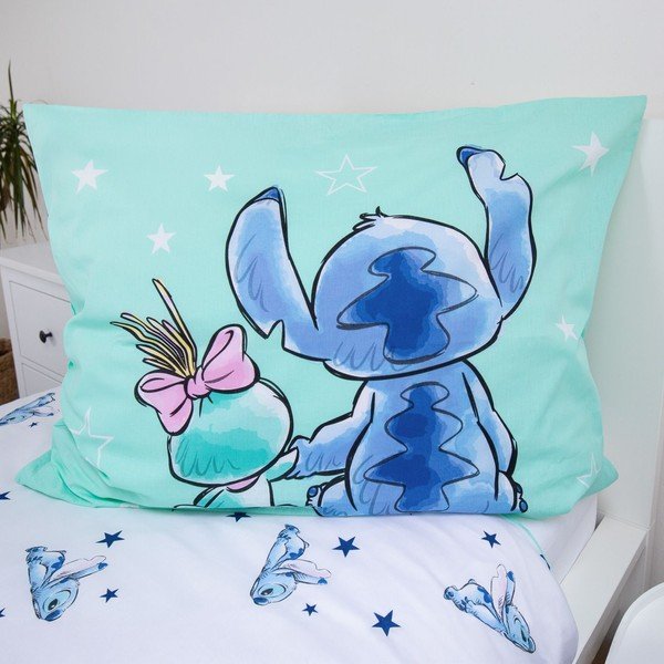 Lenjerie de pat pentru copii verde-mentă din bumbac pentru pat de o persoană 140x200 cm Lilo & Stitch "Buddies" – Jerry Fabrics-image-3