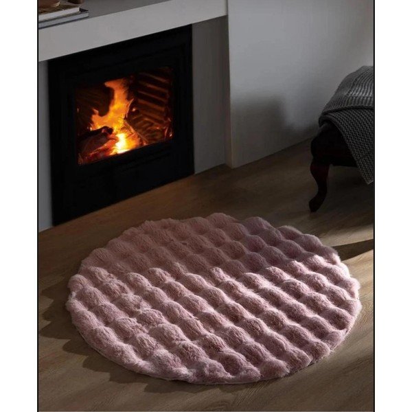 Covor roz lavabil rotund ø 150 cm Bubble Pink – Mila Home-image-2