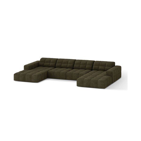 Colțar kaki cu tapițerie din chenille (în formă de "U") Chicago – Cosmopolitan Design-image-1