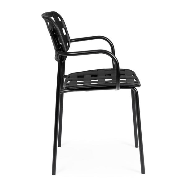 Scaune de grădină negre 4 buc. din metal Clover   – Bizzotto-image-2