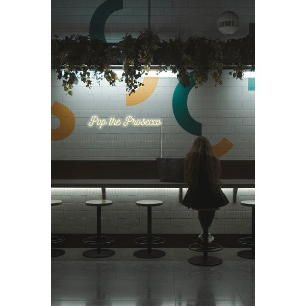 Decorațiune luminoasă de perete Candy Shock Prosecco, 80 x 15 cm, alb-image-1