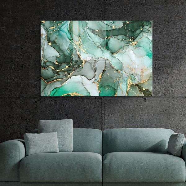 Tablou din sticlă 100x70 cm Turquoise – Wallity-image-2