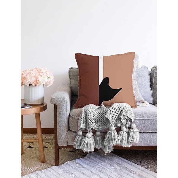 Față de pernă din amestec de bumbac Minimalist Cushion Covers Kitten, 55 x 55 cm-image-2