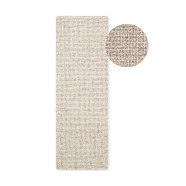 Covor tip traversă bej din lână 80x250 cm Eloise – Hanse Home