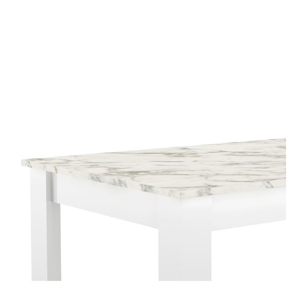 Masă de sufragerie albă cu blat cu aspect de marmură 110x70 cm Nice - TemaHome -image-4
