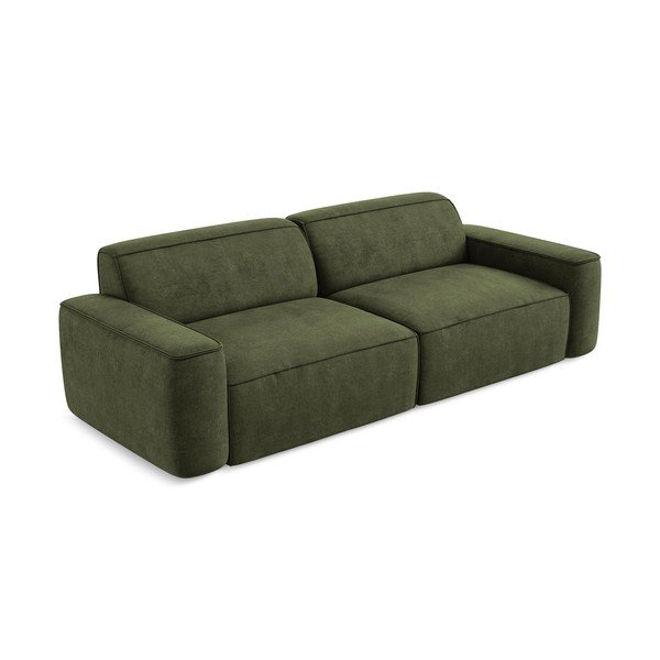 Canapea verde cu tapițerie din chenille 244 cm Omao – Makamii-image-2