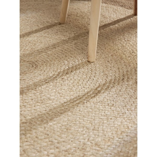 Covor grej reversibil, țesut manual rotund din iută ø 160 cm Jutta Greige – Hanse Home-image-4