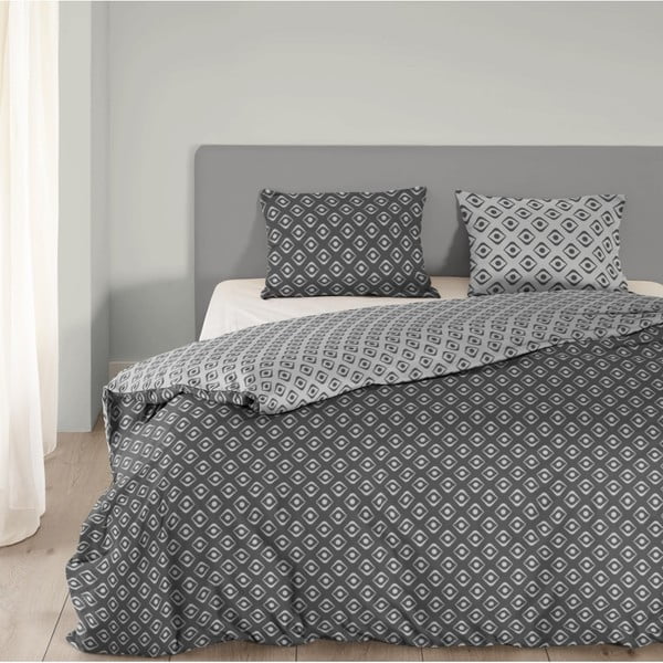 Lenjerie de pat din bumbac Mundotextil Pattern, 140 x 200 cm, gri -image-1